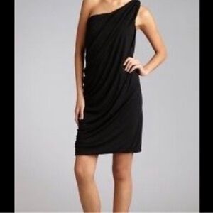 Cut25 One Shoulder Drape Goddess Dress Black